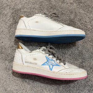 GOLDEN GOOSE Ballstar Mixed Leather Low-Top Sneakers